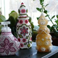 l'idée de la décoration originale de bouteilles de champagne avec photo ficelle