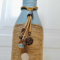 variante de décoration chic de bouteilles en verre avec photo ficelle