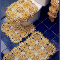 couvertures au crochet à l'intérieur de l'appartement photo