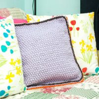 taies d'oreiller au crochet dans le décor de la photo de la chambre