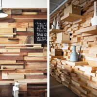 décor de chambre clair avec photo en bois scié