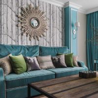 intérieur lumineux de l'appartement en photo couleur bleu