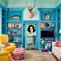 design d'appartement lumineux en image bleue