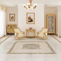 intérieur inhabituel de l'appartement dans l'image de style grec