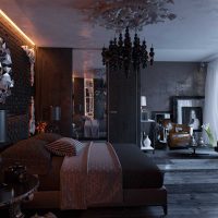 intérieur de chambre moderne en style gothique photo