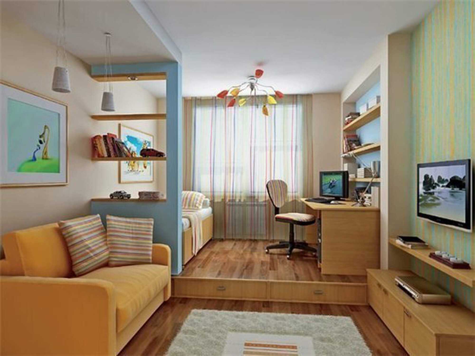 decoración original de la sala de estar dormitorio