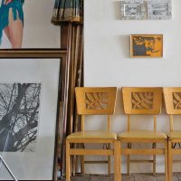 design original de la chambre avec une vieille photo de planches