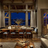 intérieur de la chambre lumineuse dans un style rustique photo