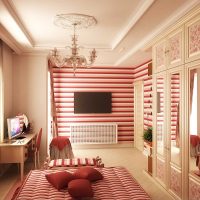 La idea del diseño original del dormitorio para la imagen de la niña.