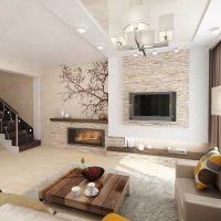 version de la pierre décorative originale dans la conception de la photo de l'appartement
