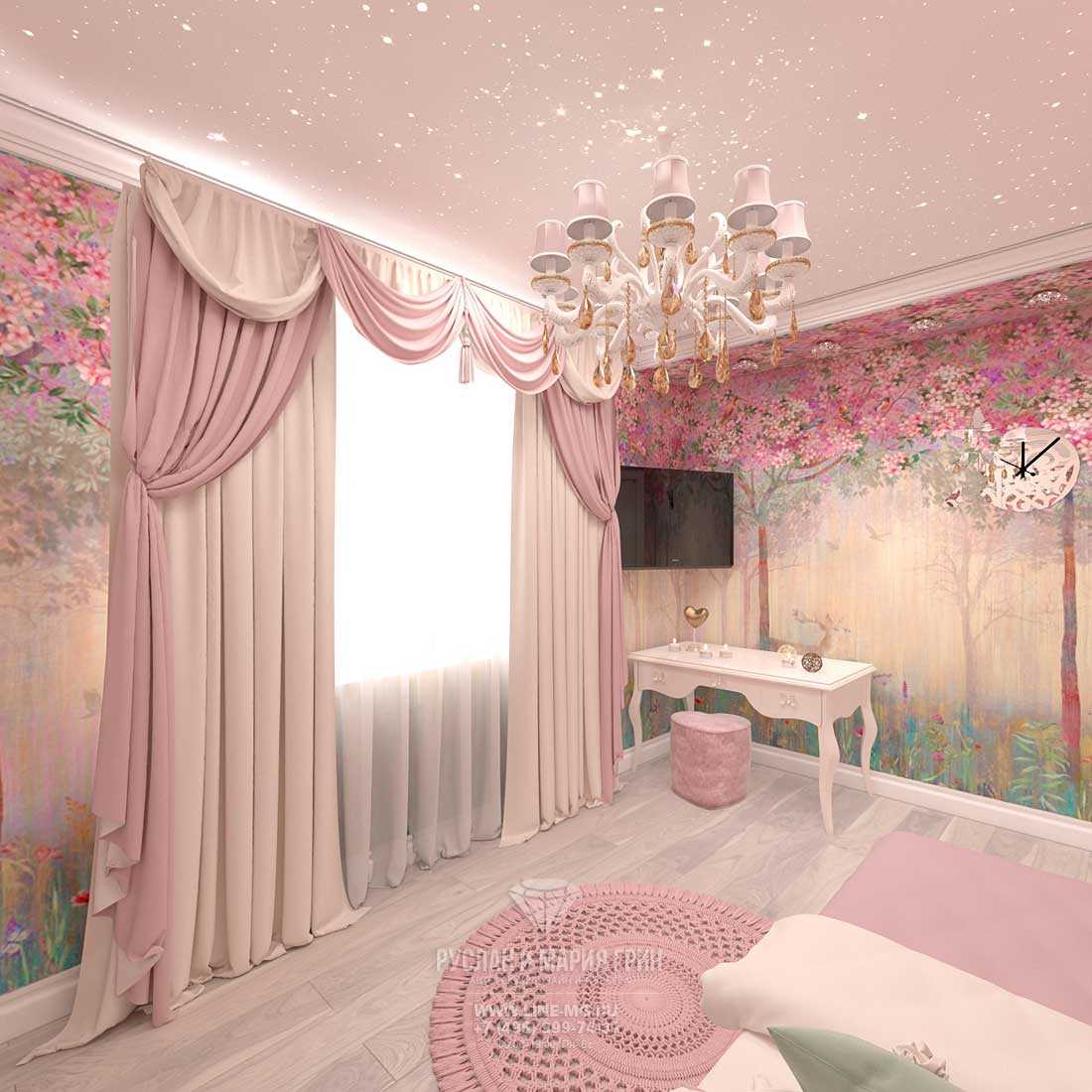 versión de la decoración original del dormitorio para la niña