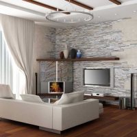 l'idée de la pierre décorative d'origine dans la conception de la photo de l'appartement