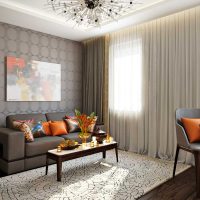 variante de l'intérieur fonctionnel du salon 17 mètres carrés photo