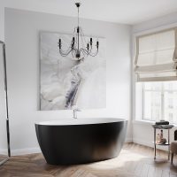 idée d'un intérieur insolite d'une photo de salle de bain blanche