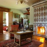 option de l'intérieur original des chalets dans la photo du village