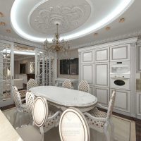 idée de design lumineux d'une grande photo de cuisine