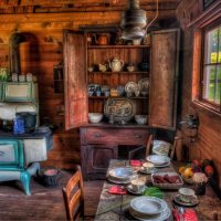 l'idée de l'intérieur original de la maison dans la photo du village