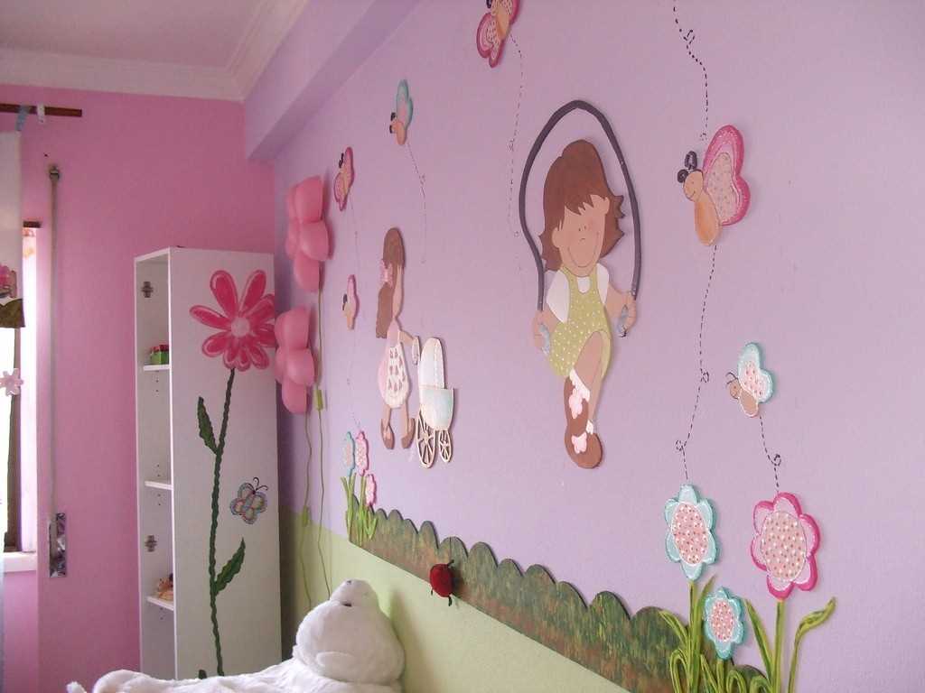 variante del diseño de color de la habitación para la niña