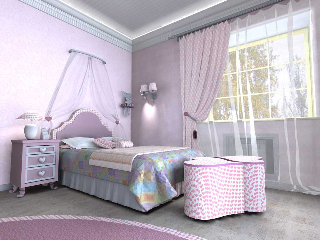 versión de una hermosa decoración de dormitorio para niña