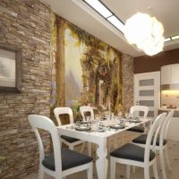 version d'une pierre décorative lumineuse dans le style d'une photo d'appartement