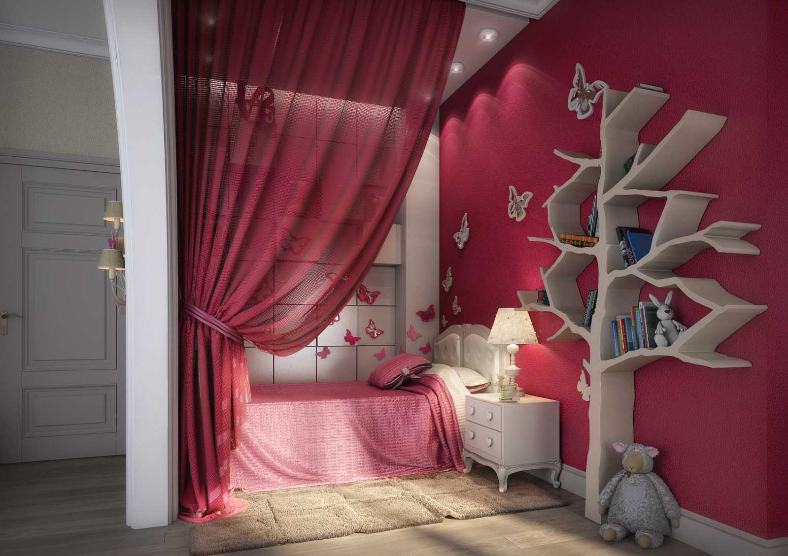 opción para una habitación interior luminosa para una niña