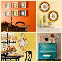 version de l'intérieur d'origine de l'appartement avec assiettes décoratives sur le mur photo