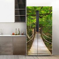 variante de la belle décoration du réfrigérateur dans la cuisine photo