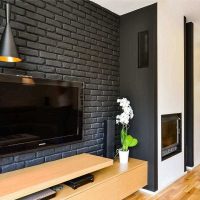 l'idée d'une pierre décorative brillante à l'intérieur de l'appartement picture