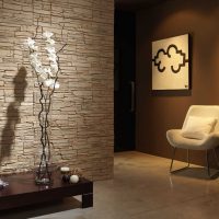 variante d'une pierre décorative inhabituelle à l'intérieur de l'appartement picture