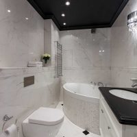 idée de design inhabituel d'une salle de bain dans une photo d'appartement