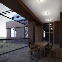 l'idée d'un style lumineux de la véranda dans la maison photo