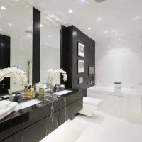 version d'un beau design d'une photo de salle de bain blanche