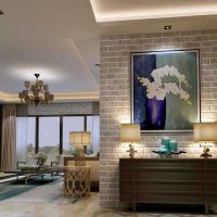 l'idée d'utiliser des briques décoratives lumineuses dans l'image intérieure de la chambre