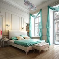 L'idée de la décoration originale du design de la chambre à coucher