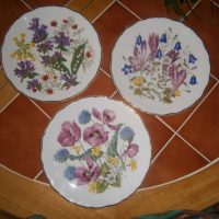 variante de l'intérieur lumineux du salon avec des assiettes décoratives au mur