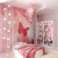 versión de un hermoso dormitorio interior para una niña photo
