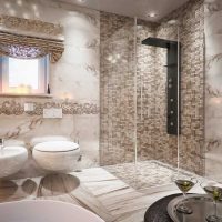 idée de design inhabituel d'une salle de bain dans l'appartement photo