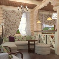 version du style lumineux d'une maison dans la photo du village