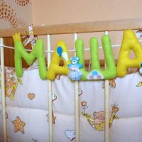 la idea de usar letras decorativas en el interior de la imagen de la habitación