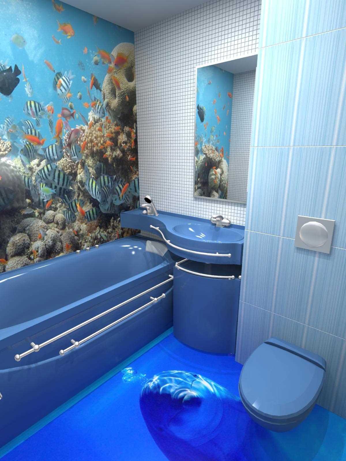 idea de un interior de baño moderno de 6 m2.