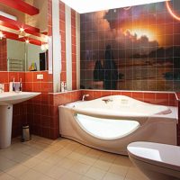 idée d'une conception de salle de bain lumineuse avec image de baignoire d'angle