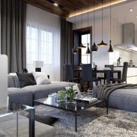 version du design lumineux du salon dans un style photo moderne