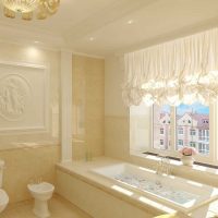 version du design insolite de la salle de bain avec une fenêtre photo