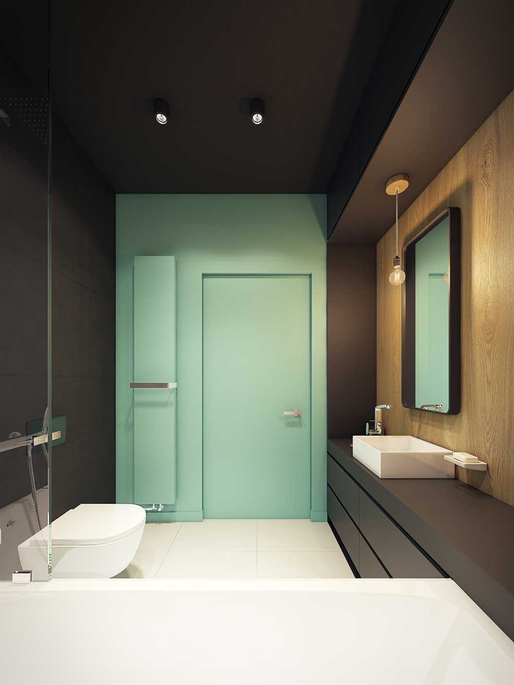 La idea de un hermoso baño interior de 6 m2.