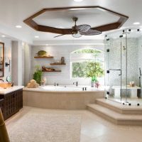 version du beau design d'une grande photo de salle de bain