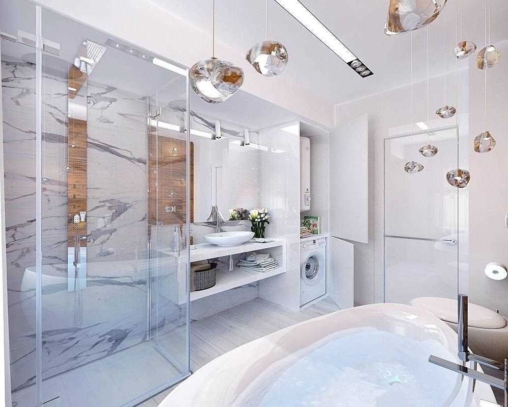 idea de un diseño inusual de un baño de 6 metros cuadrados