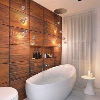 idée de design inhabituel d'une salle de bain avec une image de fenêtre