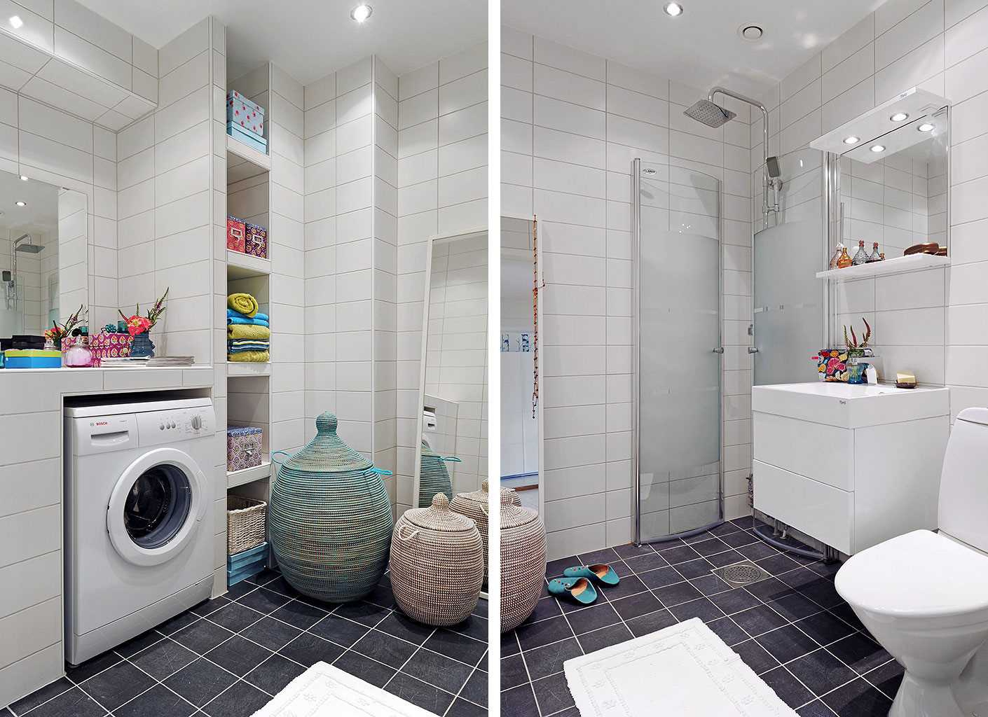 La opción del interior brillante del baño de 6 sq.