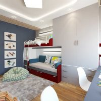 idée d'un décor lumineux pour une chambre d'enfants pour deux garçons photo