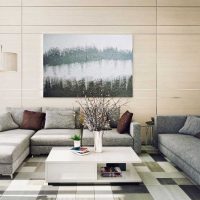 version de l'intérieur inhabituel du salon dans une image de style moderne